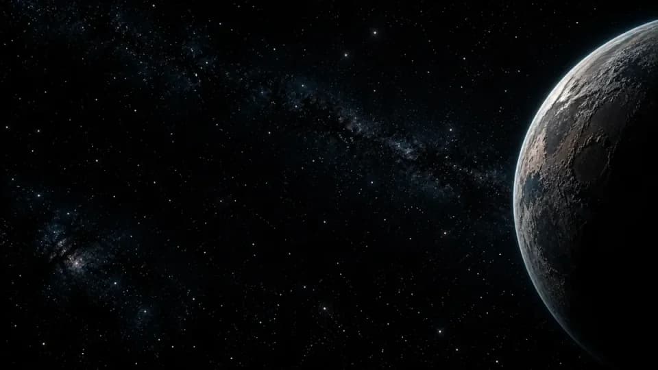 Star-filled outer space and a planet in the Starship quiz game world