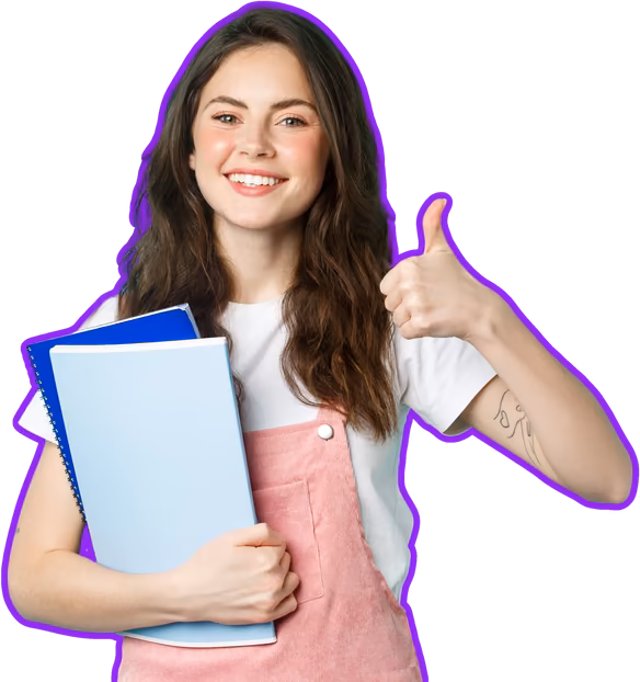 EduVetta Student Hero Image - Smiling student giving a thumbs up ready to learn